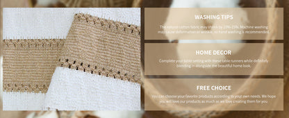 Burlap and Linen Macrame Table Runner with Tassels