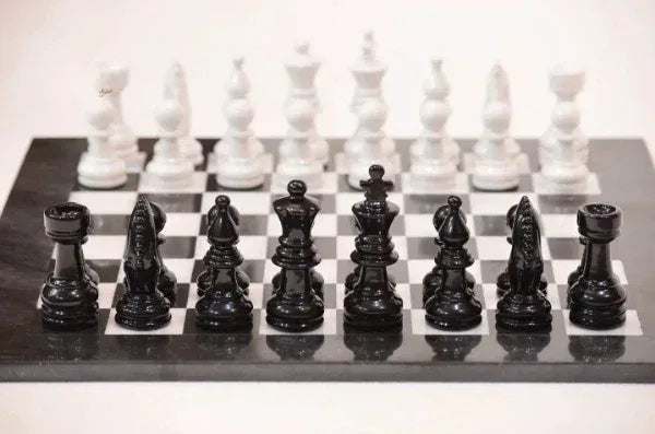 Large Marble Chess Set 16 Inch Handcrafted Marble Chess Board