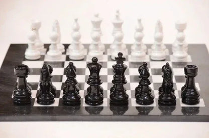 Large Marble Chess Set 16 Inch Handcrafted Marble Chess Board