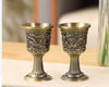 Bronze dragon phoenix wine cup set vintage zinc alloy goblets