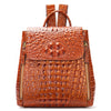 Women’s Designer Genuine Leather Crocodile Pattern Backpack