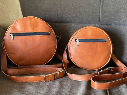 Leather sling crossbody bag messenger style