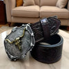 Men’s Western Bullhead Genuine Leather Belt