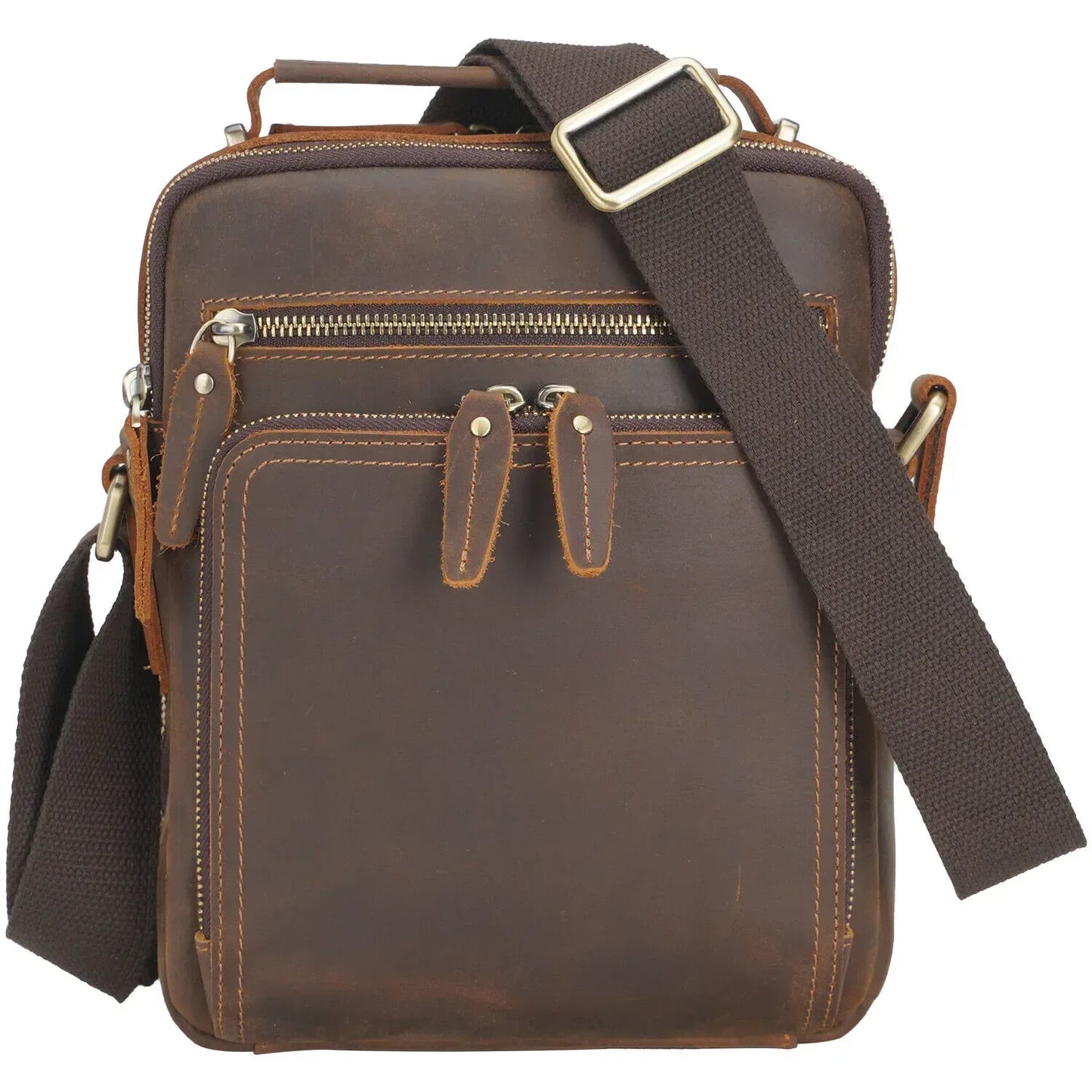 Mens Genuine leather messenger bag crossbody