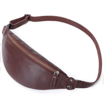 Genuine Leather Waist Bag Cowhide Leather Belt Bag for Men Number 1
