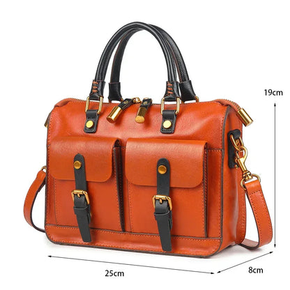 Real Leather Messenger Bag Briefcase for Laptop Carry