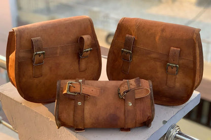 Leather Motorcycle Saddlebags Pouch Leather Panniers