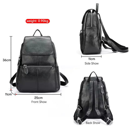 Genuine leather backpack women compact purse