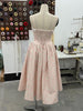 pink corset midi dress seaside vacation sleeveless flowy summer fit