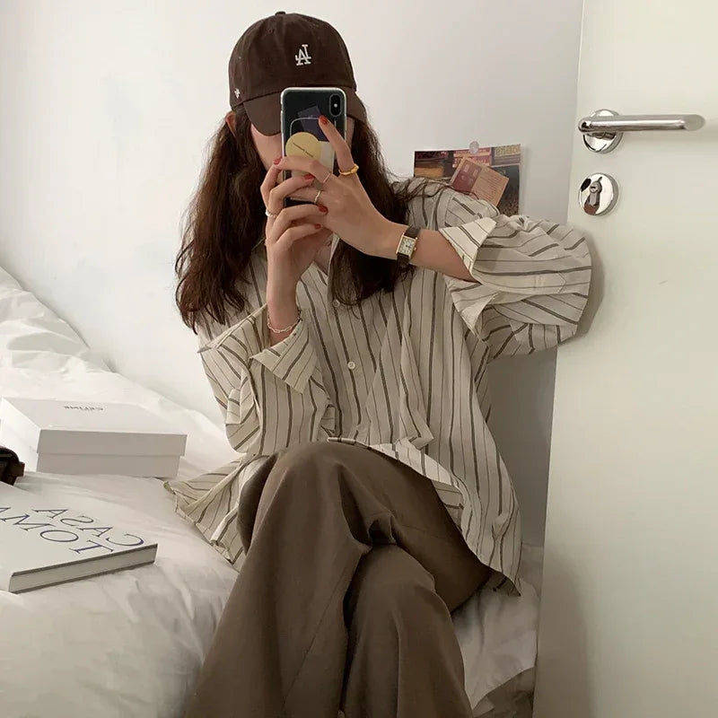 oversized drop shoulder shirt women