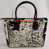 Cowhide tote bag leather shoulder handbag large