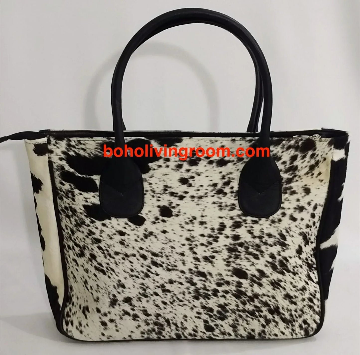 Cowhide tote bag leather shoulder handbag large