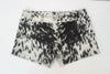 Stand out in real cowhide mini shorts for women. These black and white cow print shorts are perfect for rodeo events, cowgirl outfits, and western styling.


