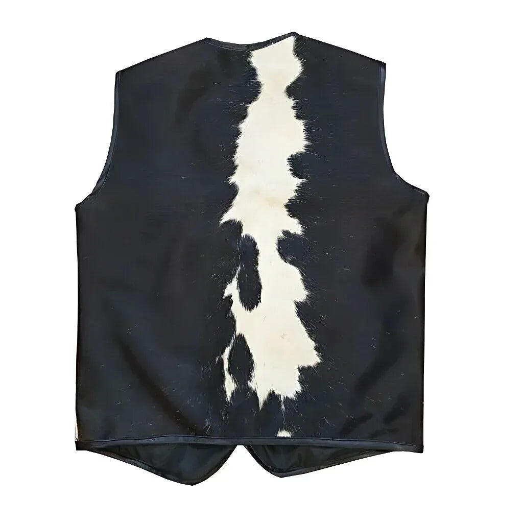 Cowhide Vest Dark Hair On Cowhide Fur Vest