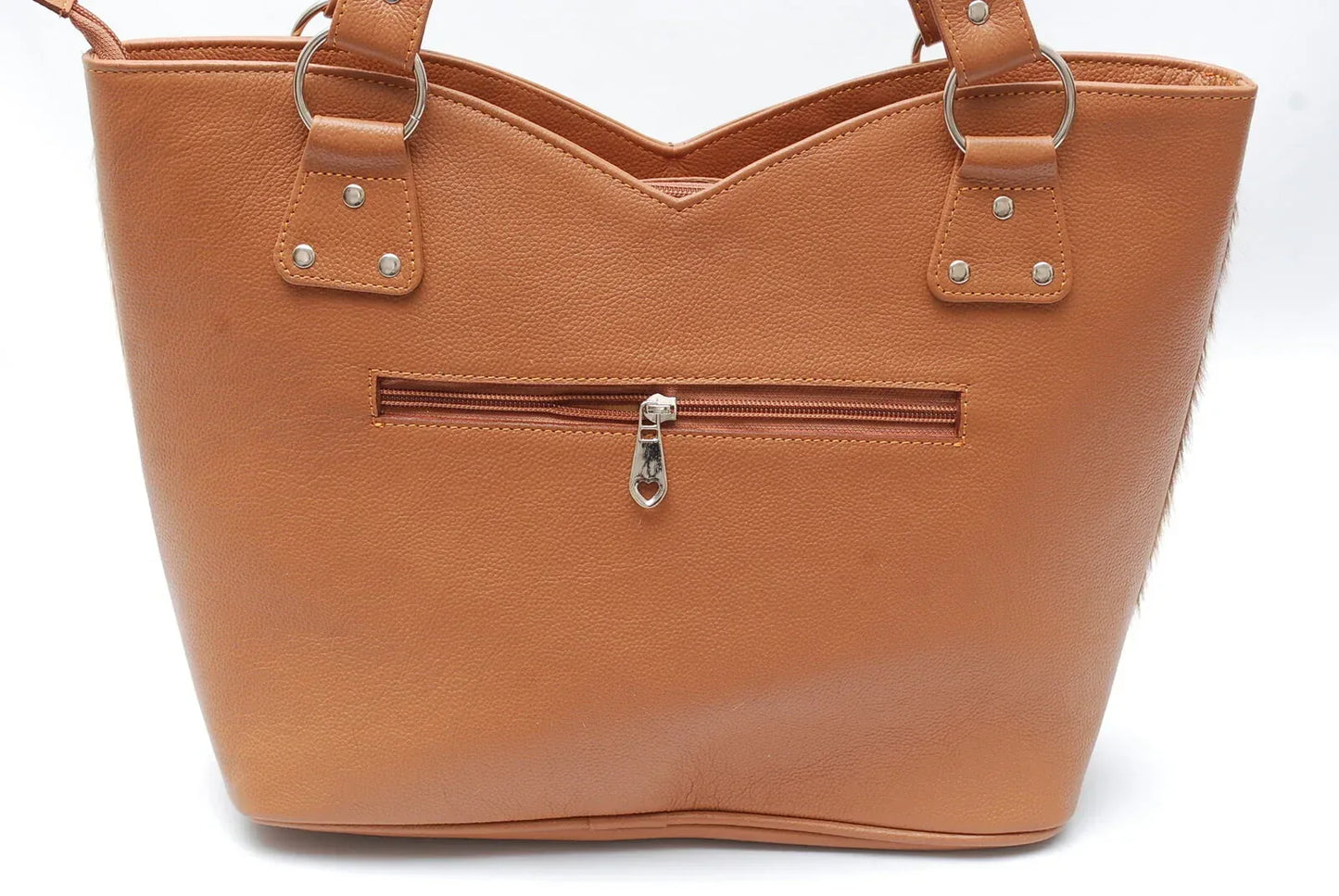 Cowhide shoulder bag leather tote purse speckled