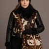 Cowhide backpack purse shoulder bag