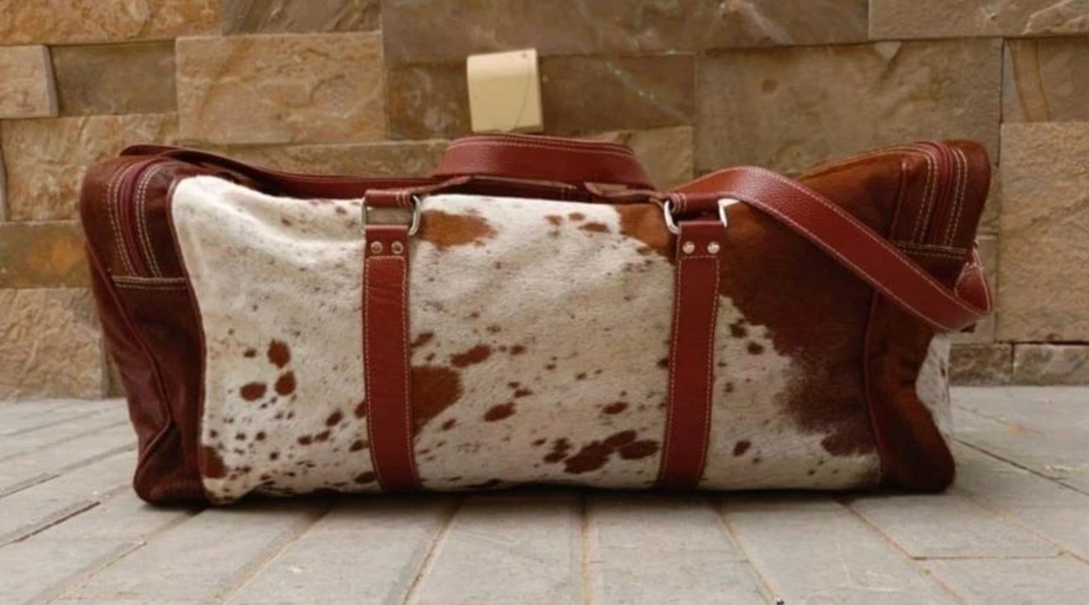Cowhide Weekender Duffle Bag