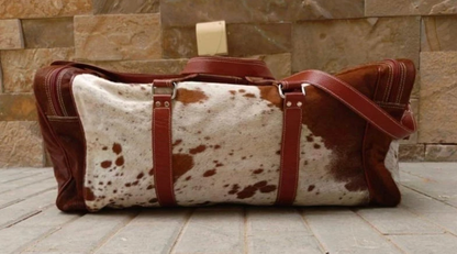 Cowhide Weekender Duffle Bag