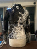 cowhide jacket black white hair on hide western