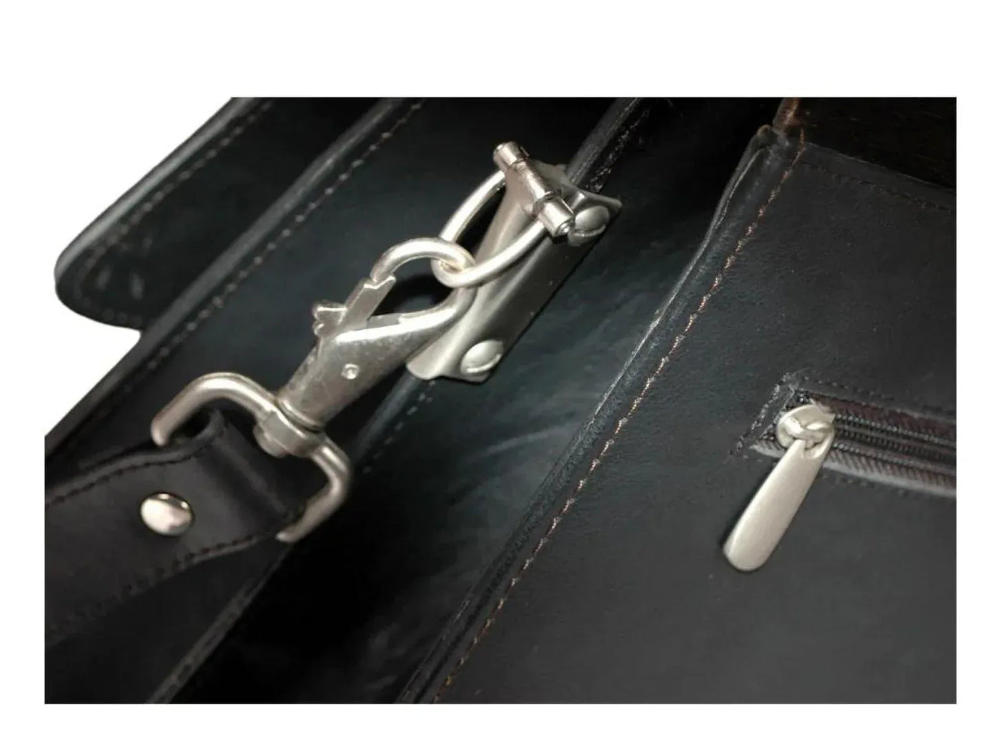 Hair on cow hide briefcase bag for office laptop carry