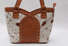 Cowhide tote bag leather shoulder handbag brown