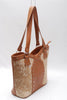 Cowhide shoulder bag leather tote purse speckled