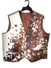 Men's Cowhide Vest Hair On Cow Skin Vest Set