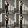 Genuine cowhide jacket for women with western look