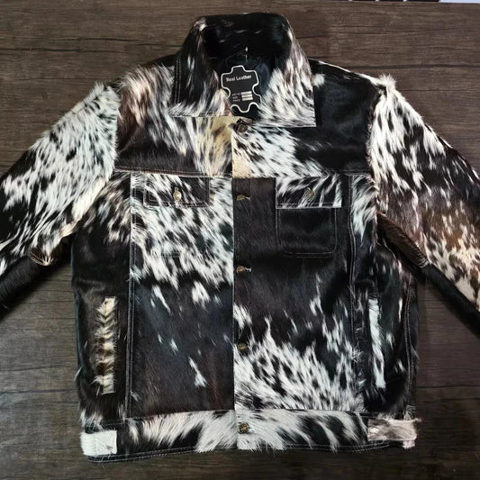 Tricolor Cowhide Jackets Men Women
