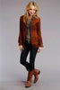 Cowgirl suede jacket women real suede fringe brown jacket