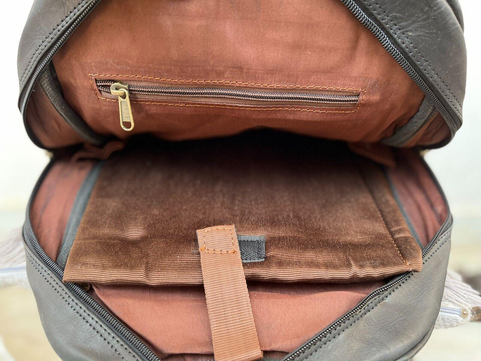 Western Cowhide Leather Backpack Hair On Hide Travel Bag