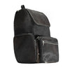 black cowhide backpack leather diaper travel bag