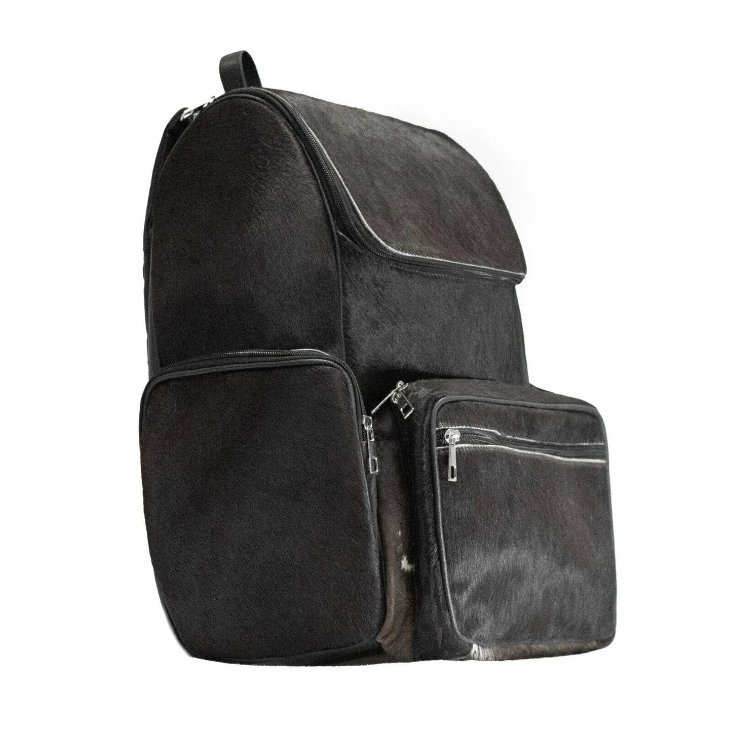 black cowhide backpack leather diaper travel bag