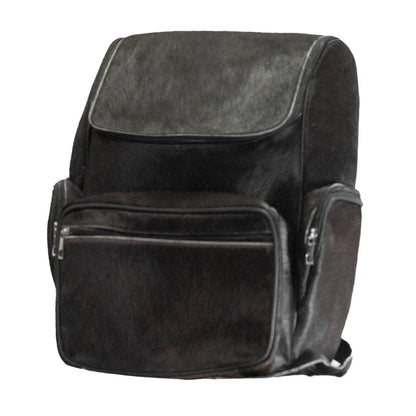 black cowhide backpack leather diaper travel bag