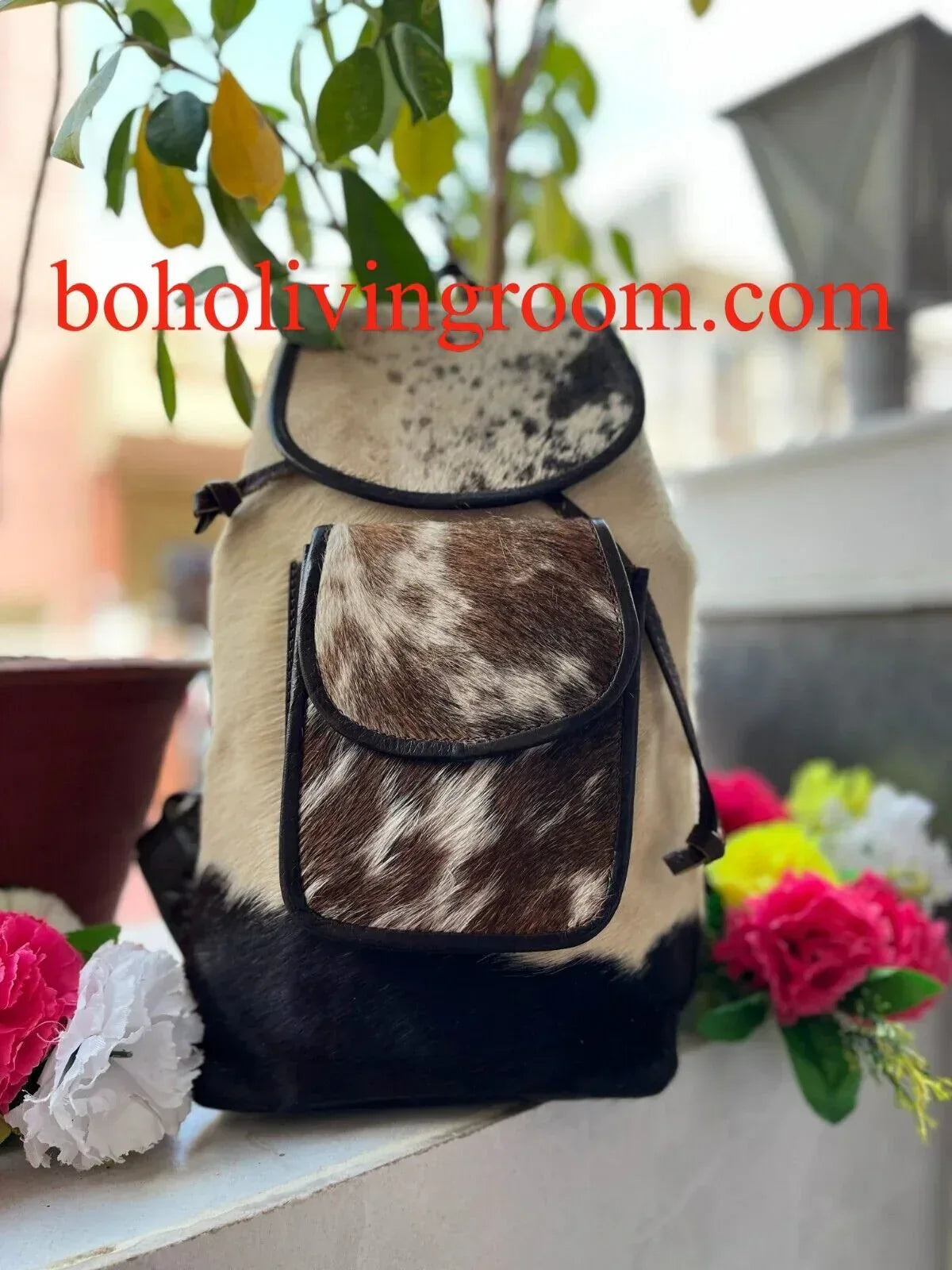 Cowhide Backpack Purse Leather Hair On Hide