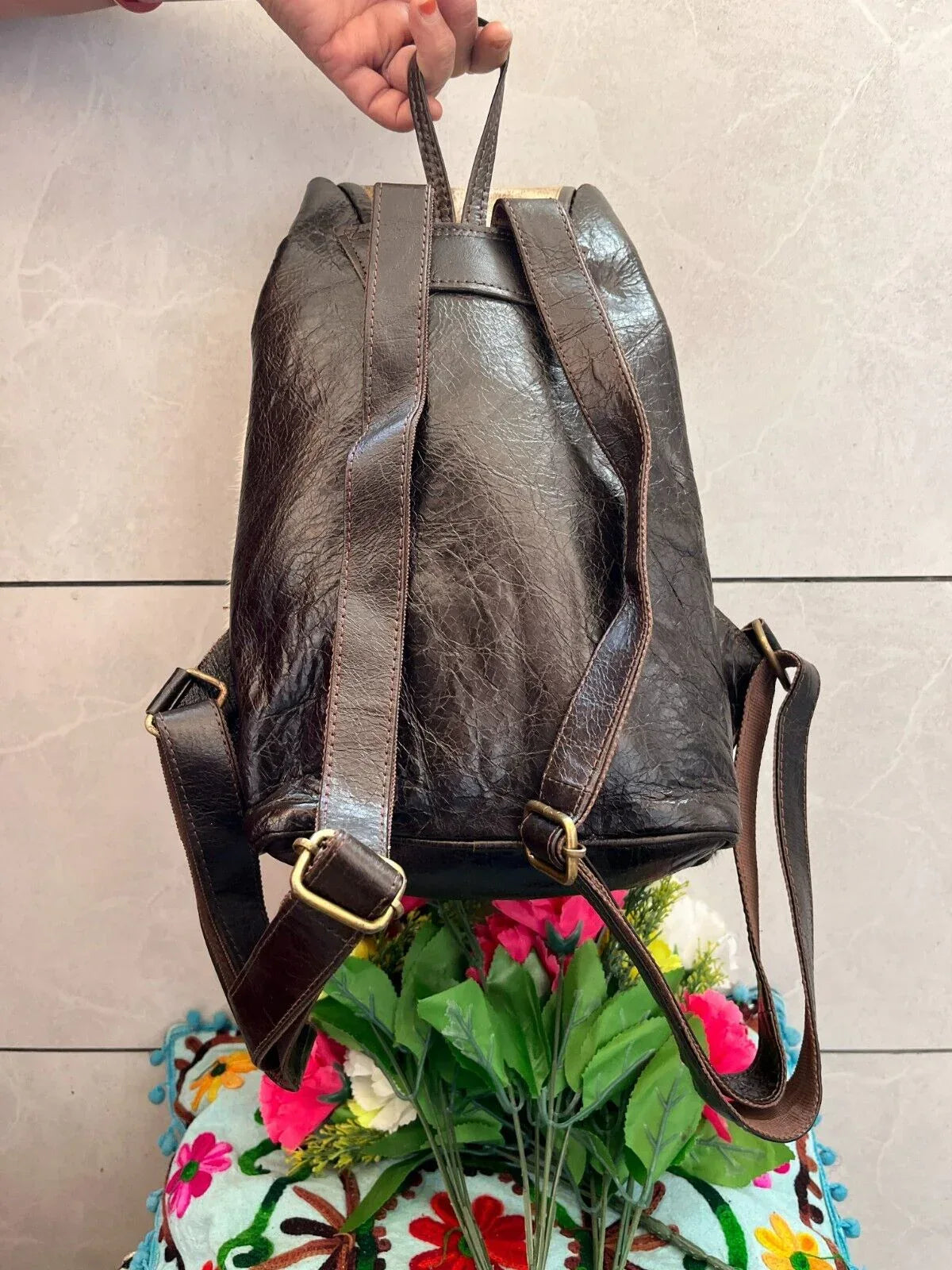 Cowhide Backpack Purse Leather Hair On Hide