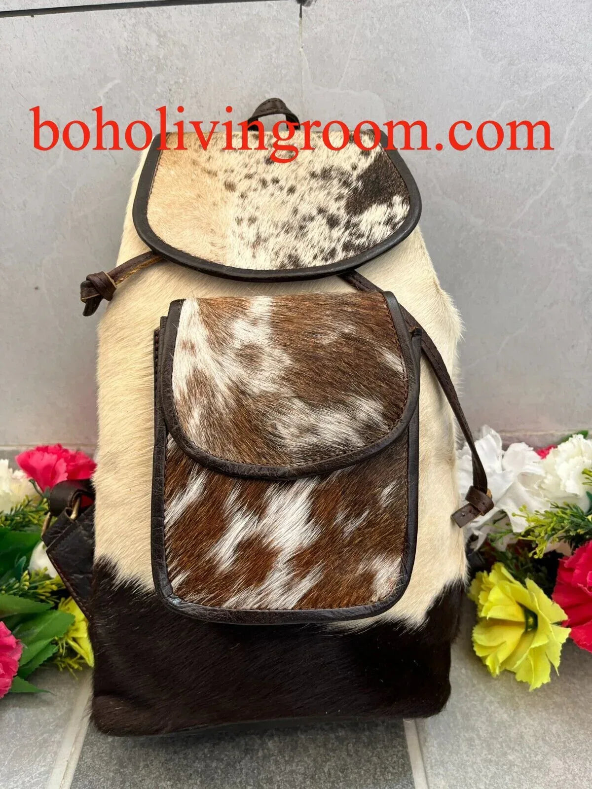 Cowhide Backpack Purse Leather Hair On Hide