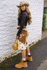 Hair on cowhide bermuda shorts western women