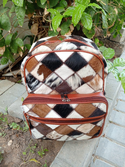 Small Cowhide Backpack Patchwork