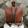 mini cowhide backpack brown white leather bag