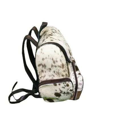 cowhide backpack natural speckled leather backpack purse
