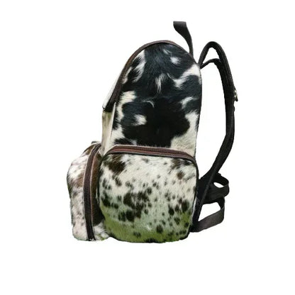cowhide backpack natural speckled leather backpack purse