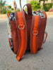 tricolor cowhide backpack speckled leather travel bag