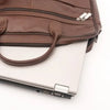 Cowhide Leather Laptop Bag With Trolley Sleeve Briefcase
