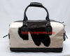 cowhide duffle bag black white hair on travel bag