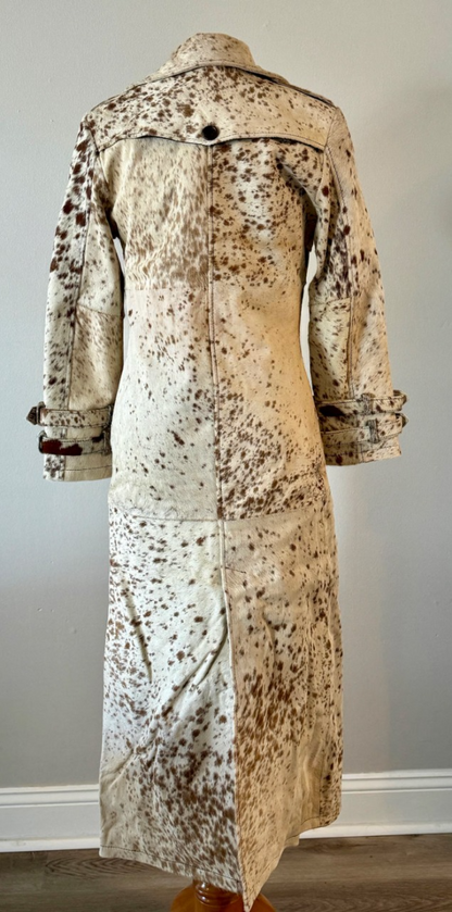 Women Cowhide Trench Coat for Rodeo & Western Style