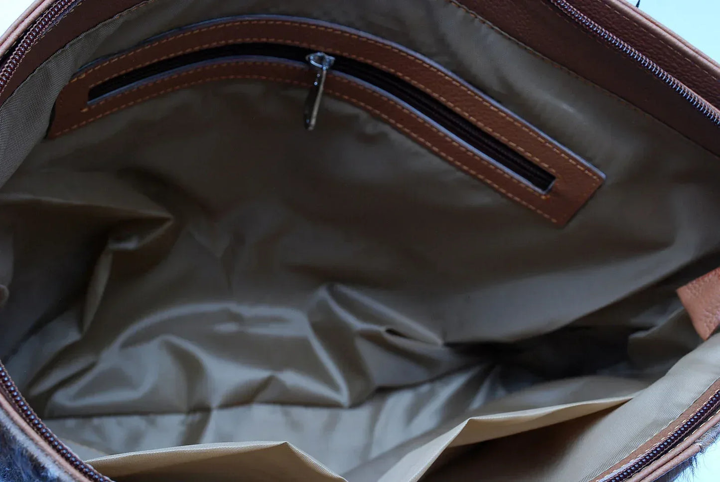 Cowhide Tote Bag Light Brown Leather Handbag Women