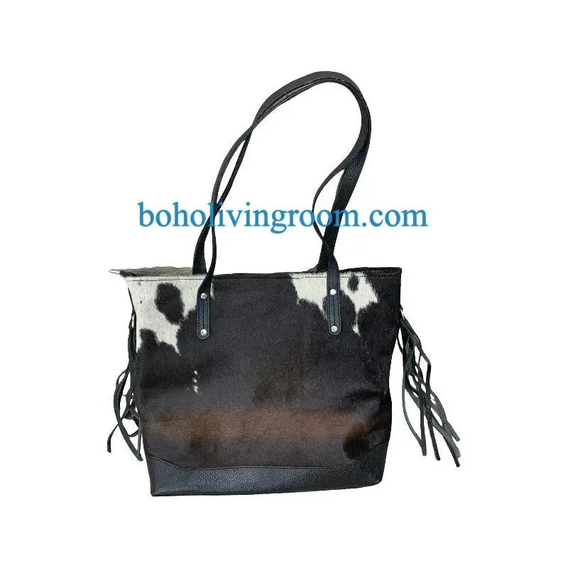 Cowhide shoulder bag leather tote purse