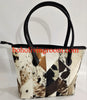 cowhide tote bag patchwork leather handbag for women
