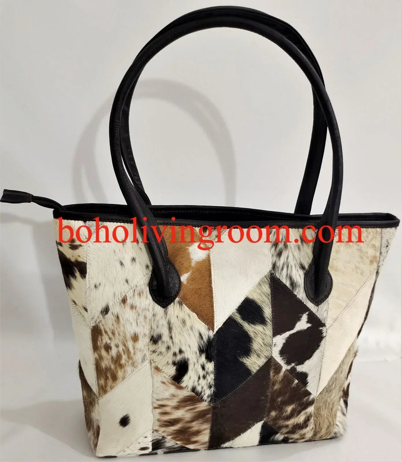 cowhide tote bag patchwork leather handbag for women